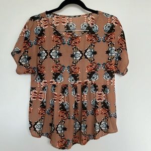 Floral Peplum Style Shirt